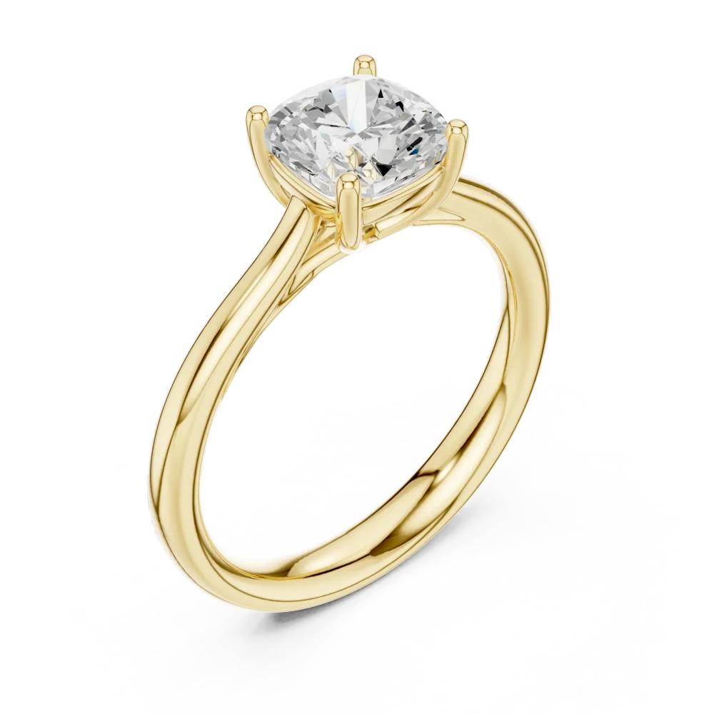 Discover the radiant beauty of our cushion-cut Solitaire ring. Expertly crafted for exceptional brilliance, this sustainable DIAMEUR masterpiece awaits you.