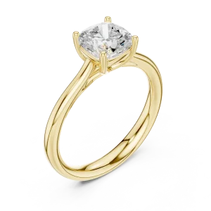 Essence Cushion Cut Hidden Halo Solitaire Ring
