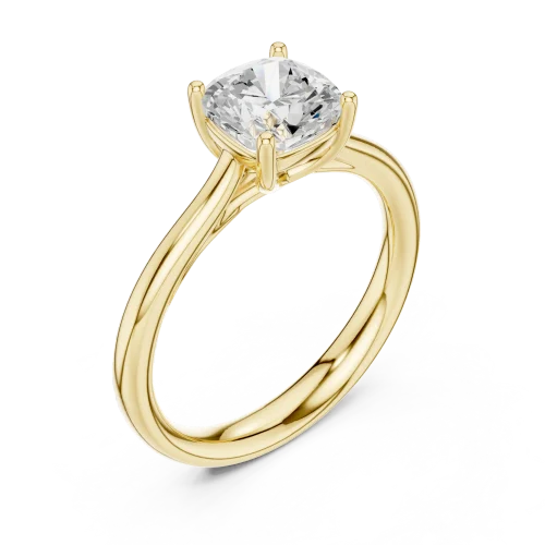 Essence Cushion Cut Hidden Halo Solitaire Ring