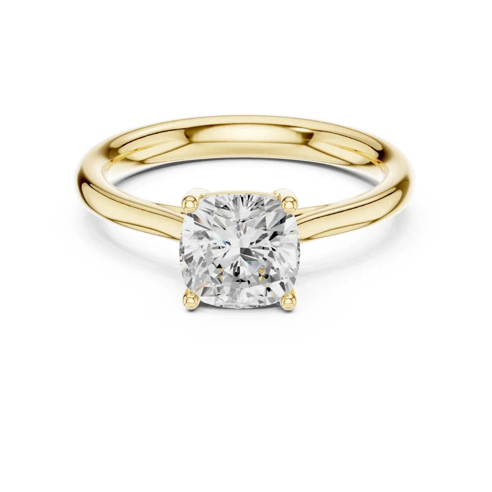 Essence Cushion Cut Hidden Halo Solitaire Ring - Image 2