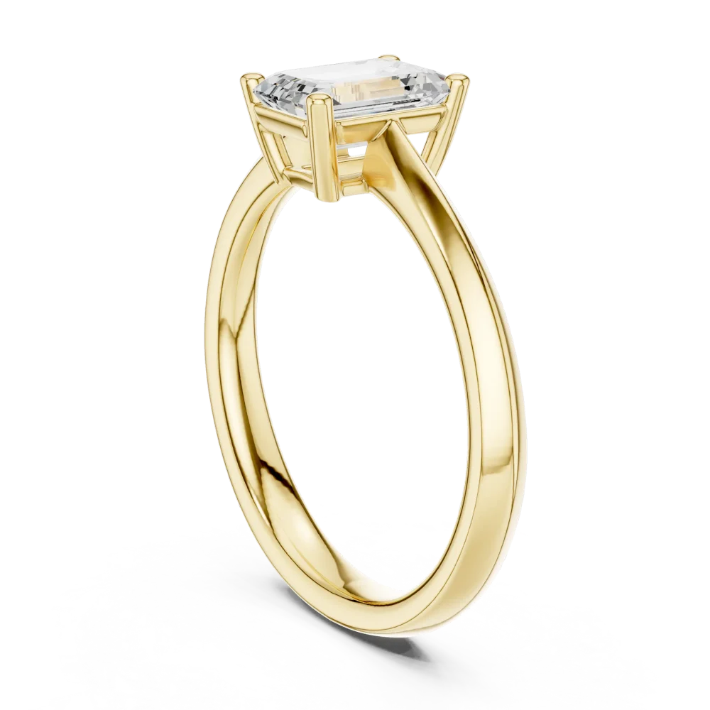 Essence Emerald Cut Hidden Halo Solitaire Ring - Image 3
