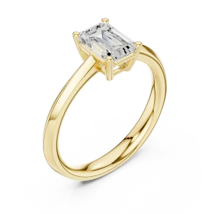 Essence Emerald Cut Hidden Halo Solitaire Ring