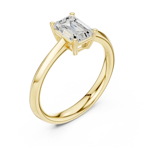 Essence Emerald Cut Hidden Halo Solitaire Ring