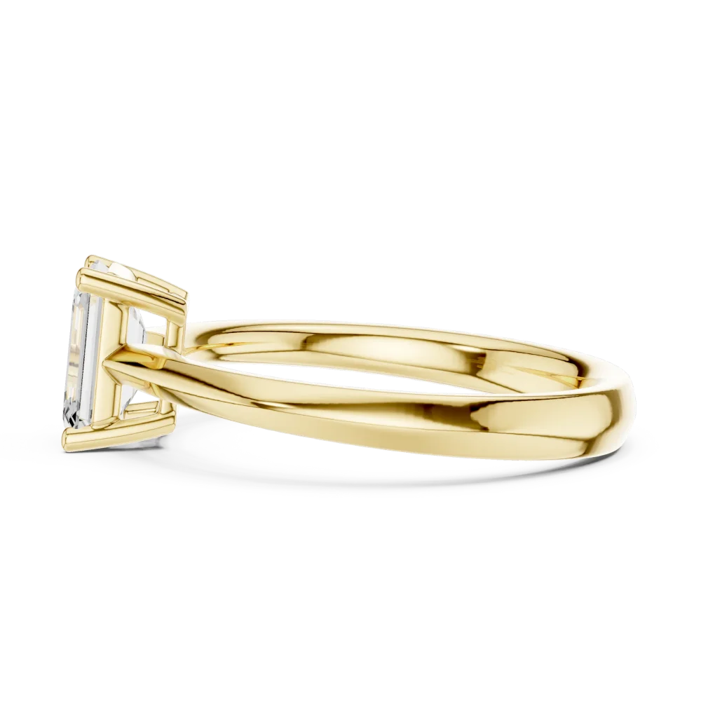 Essence Emerald Cut Hidden Halo Solitaire Ring - Image 4