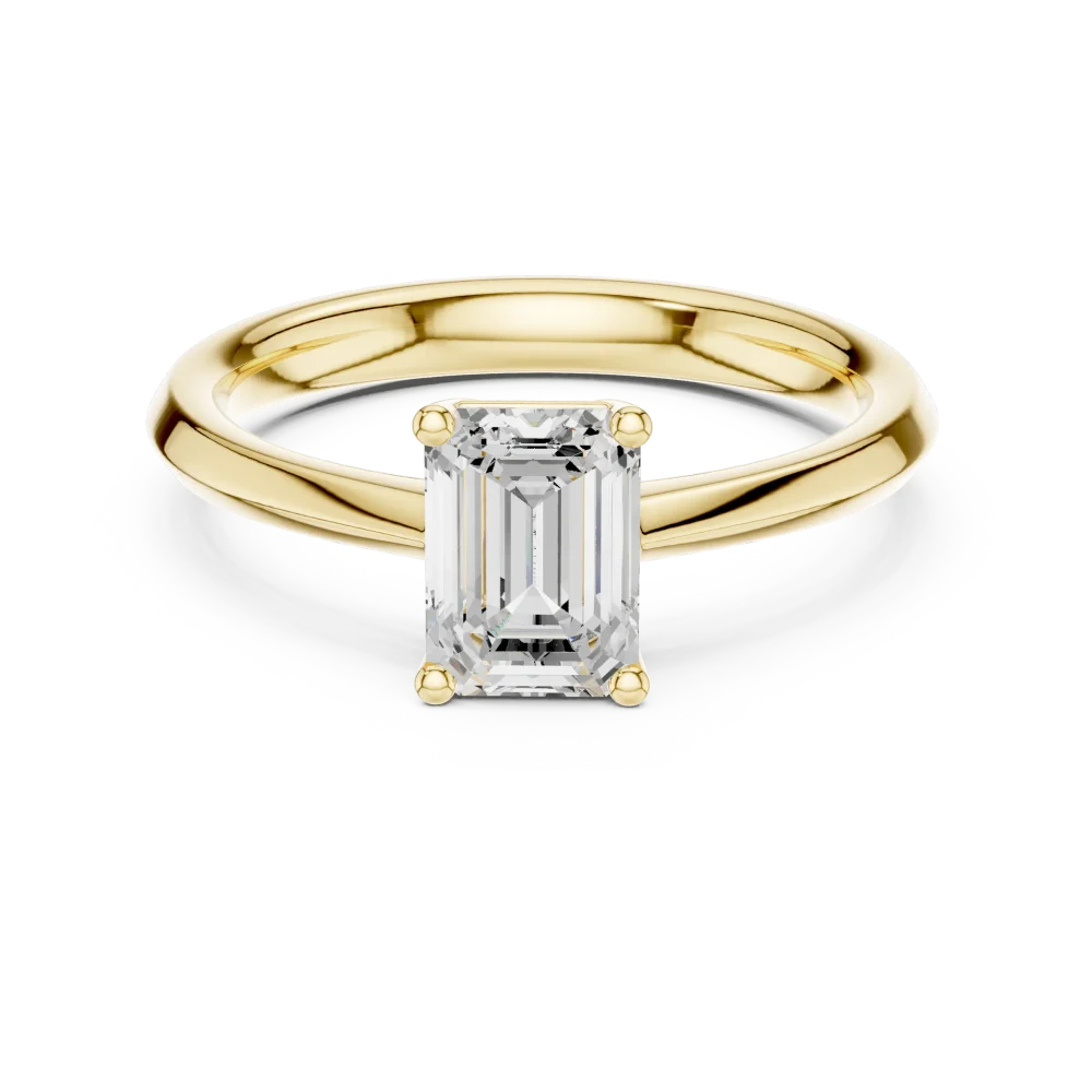 Essence Emerald Cut Hidden Halo Solitaire Ring - Image 2