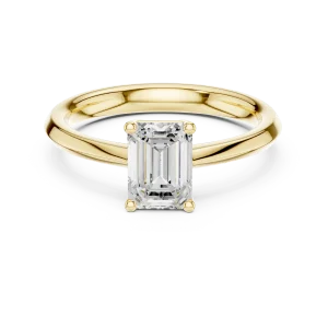 Essence Emerald Cut Hidden Halo Solitaire Ring - Image 2