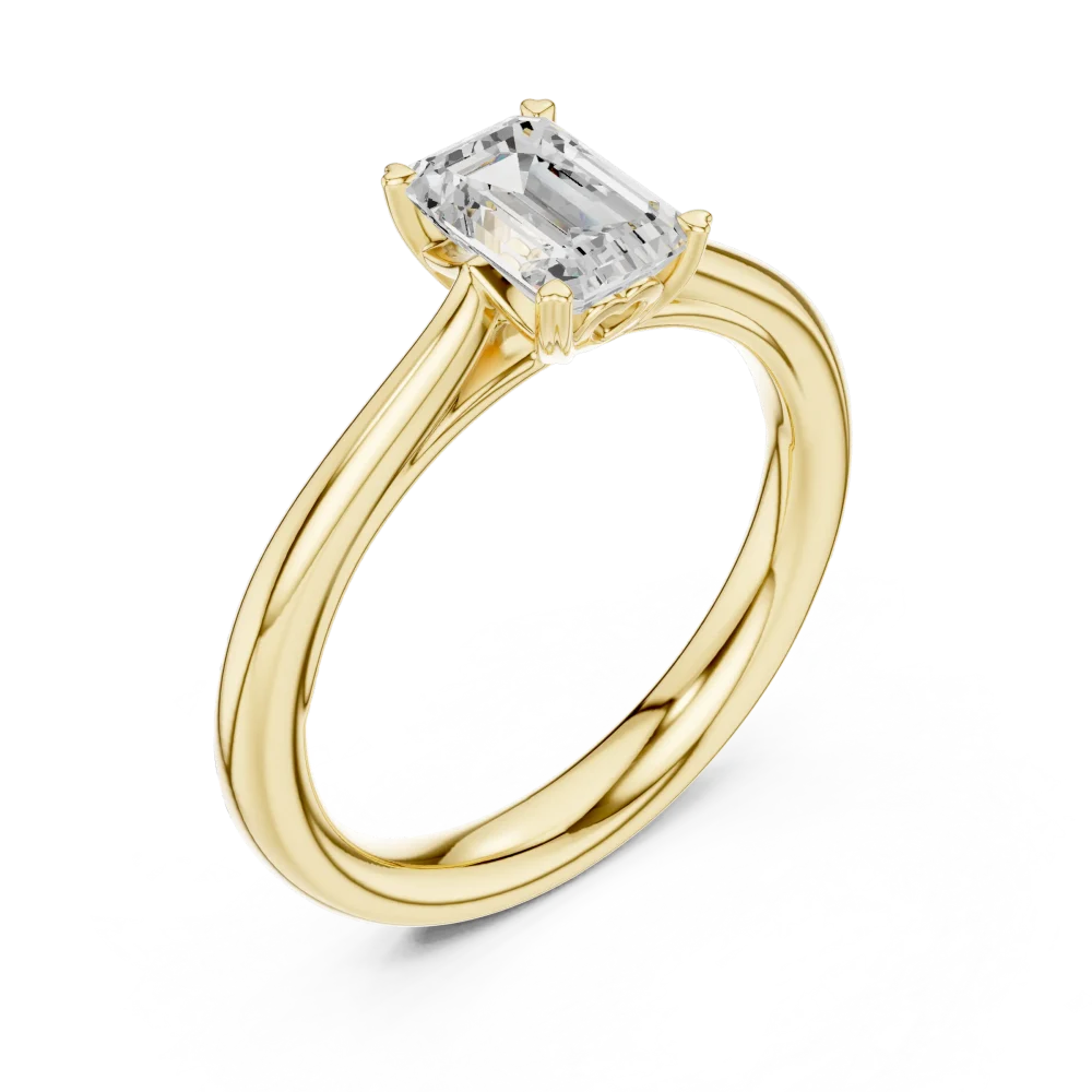 Discover our elegant emerald cut Solitaire ring, featuring a brilliant DIAMEUR lab-grown diamond. A modern classic designed to sparkle for a lifetime.