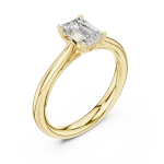 Essence Emerald Cut Solitaire Ring with Architectural Profile