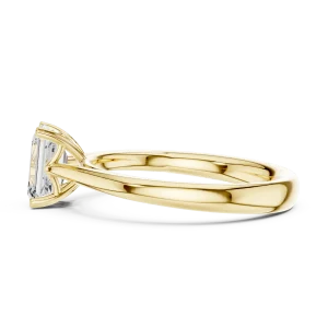 Essence Emerald Cut Solitaire Ring with Architectural Profile - Image 4