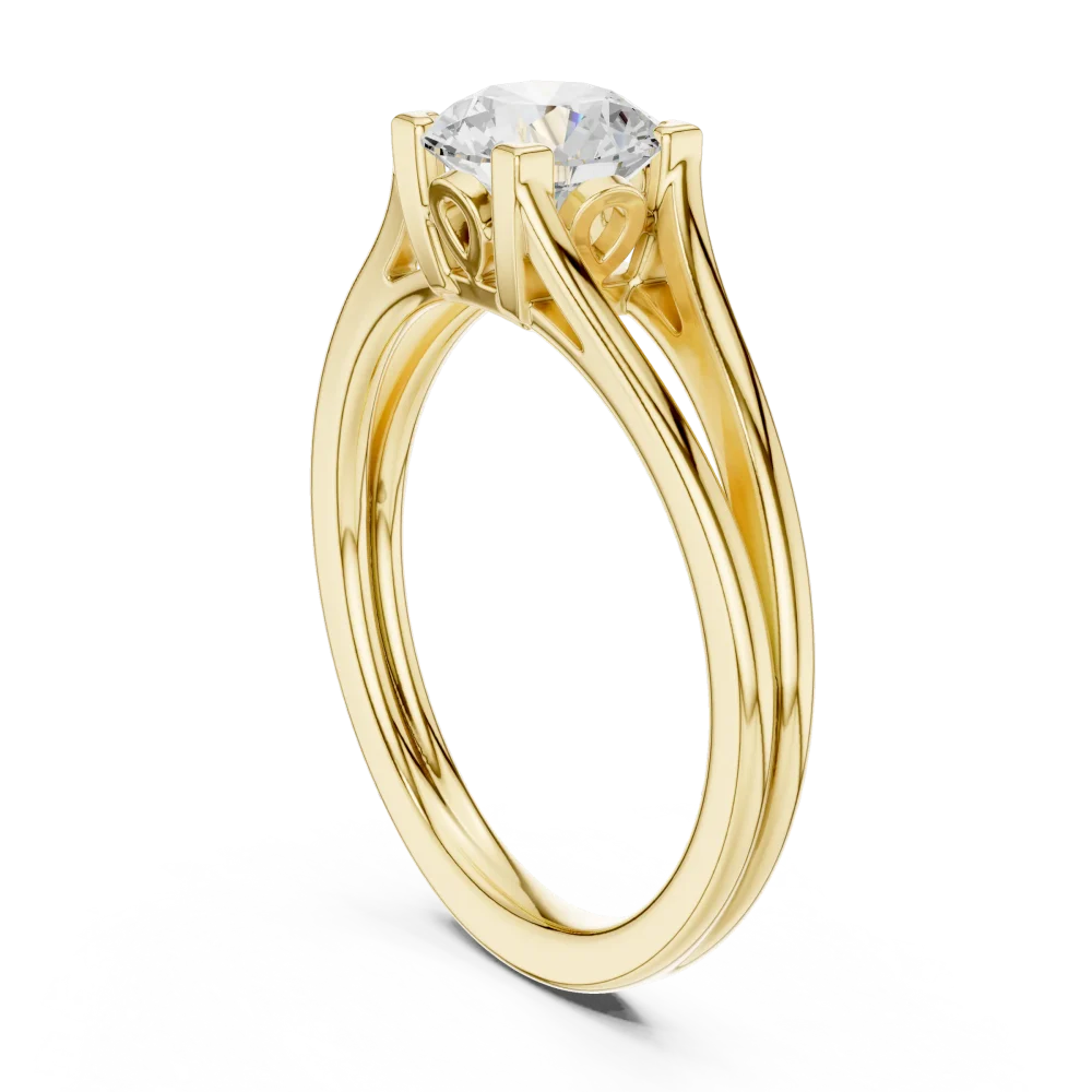Essence Round Brilliant Split-Shank Solitaire Ring - Image 3
