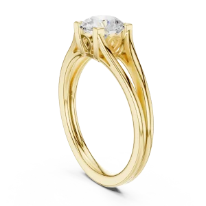 Essence Round Brilliant Split-Shank Solitaire Ring - Image 3