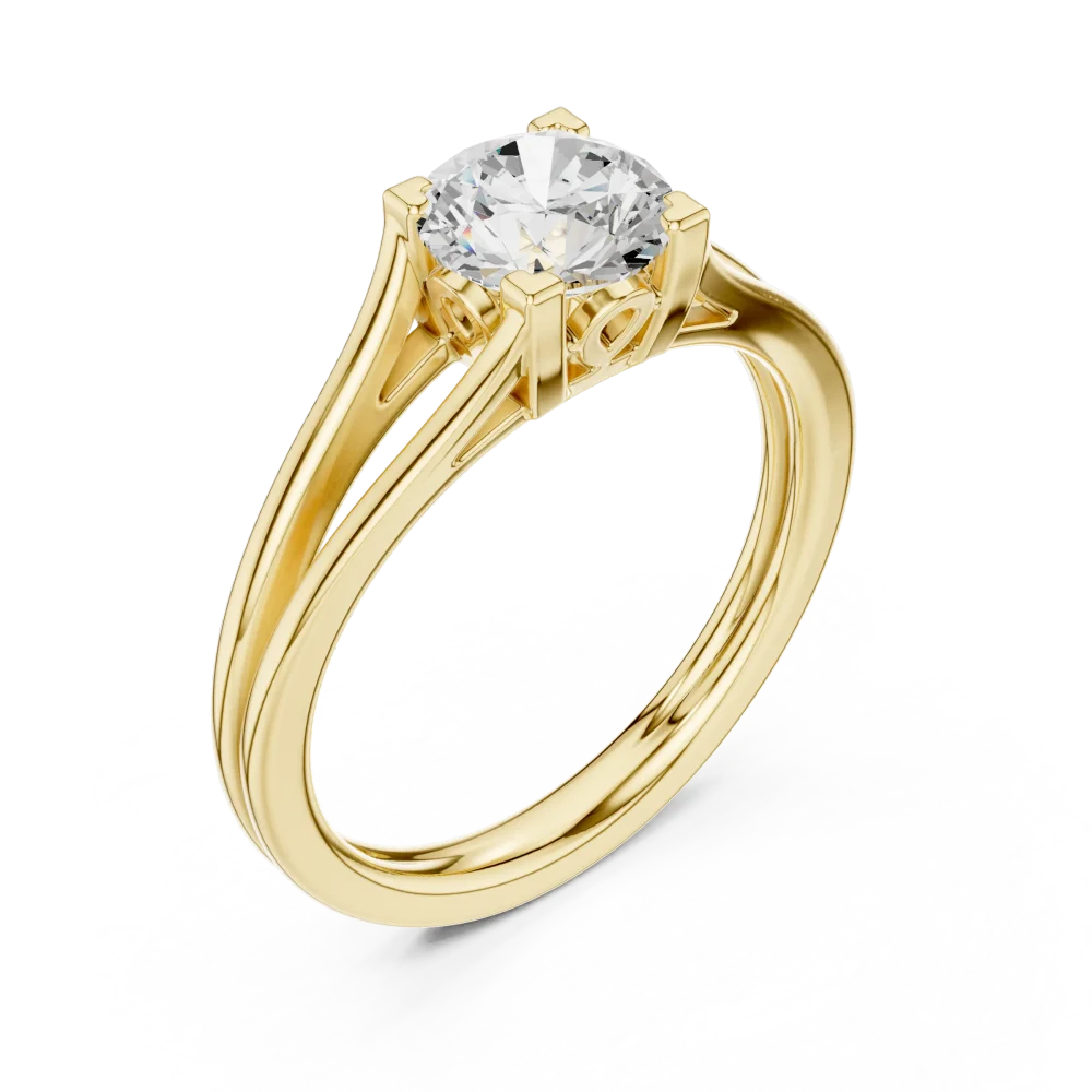 Elevate your style with this elegant round Solitaire ring. Featuring a brilliant DIAMEUR lab-grown diamond, it is a timeless choice. Shop yours now.