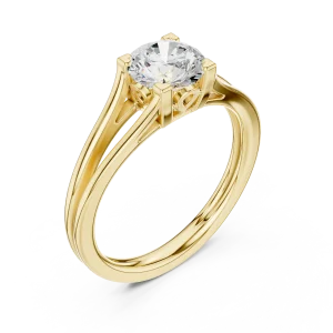 Essence Round Brilliant Split-Shank Solitaire Ring