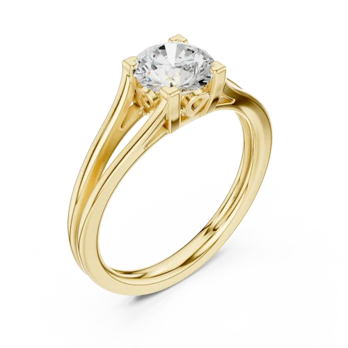 Essence Round Brilliant Split-Shank Solitaire Ring