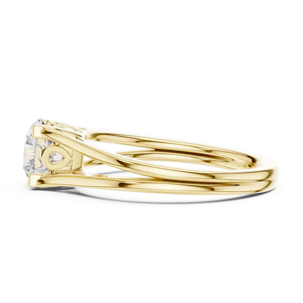 Essence Round Brilliant Split-Shank Solitaire Ring - Image 4