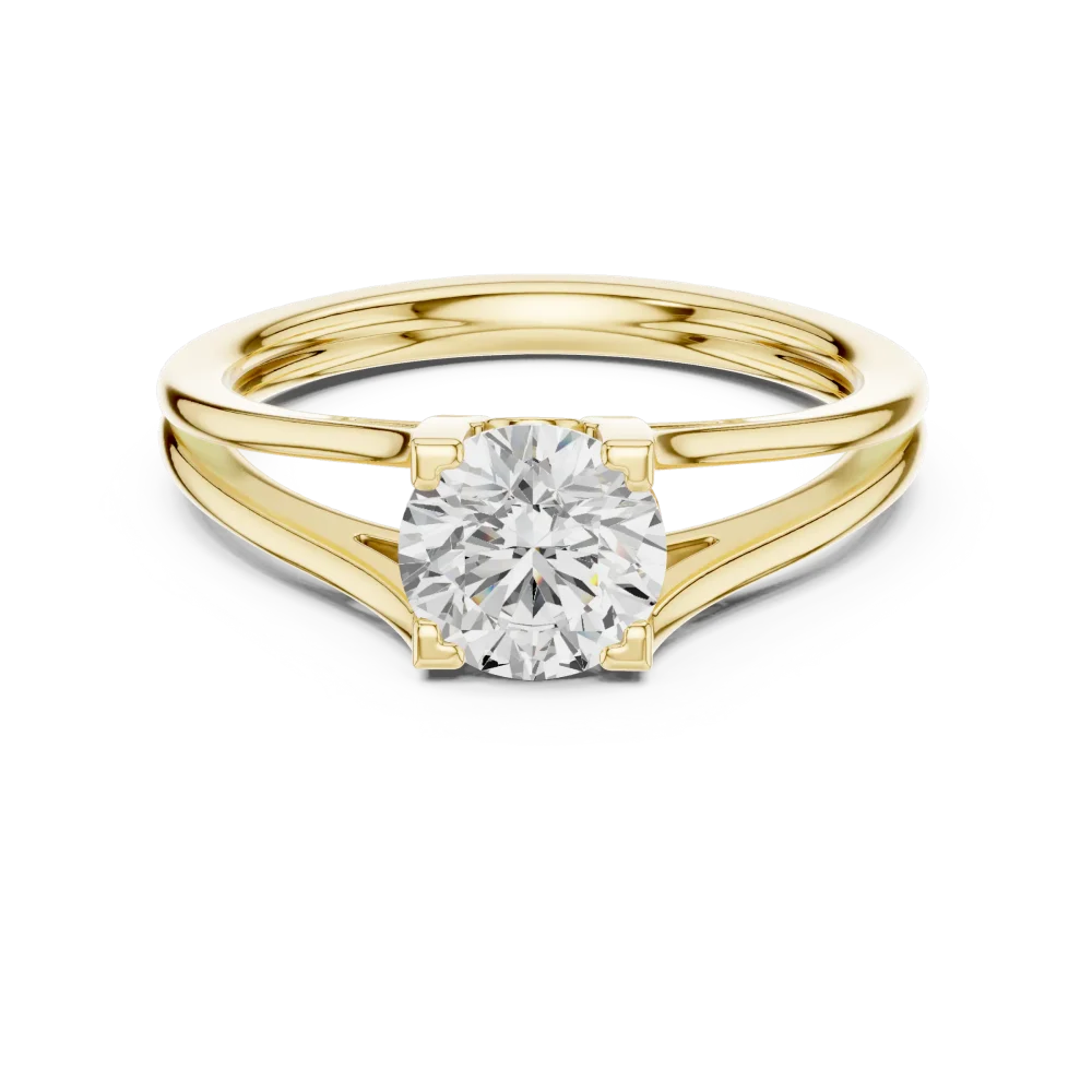 Essence Round Brilliant Split-Shank Solitaire Ring - Image 2