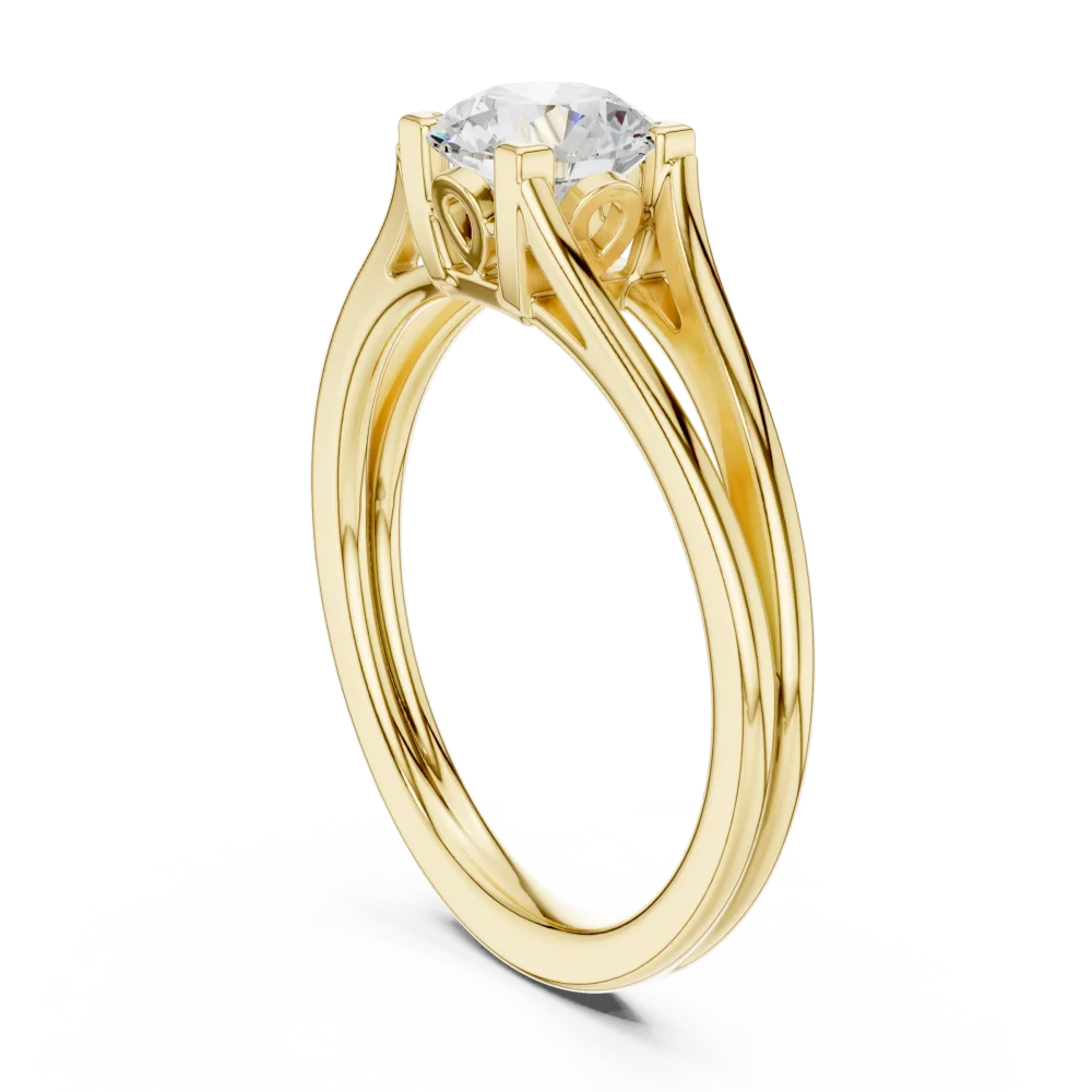 Essence Round Cut Architectural Solitaire Ring - Image 3