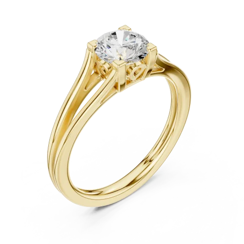 Essence Round Cut Architectural Solitaire Ring