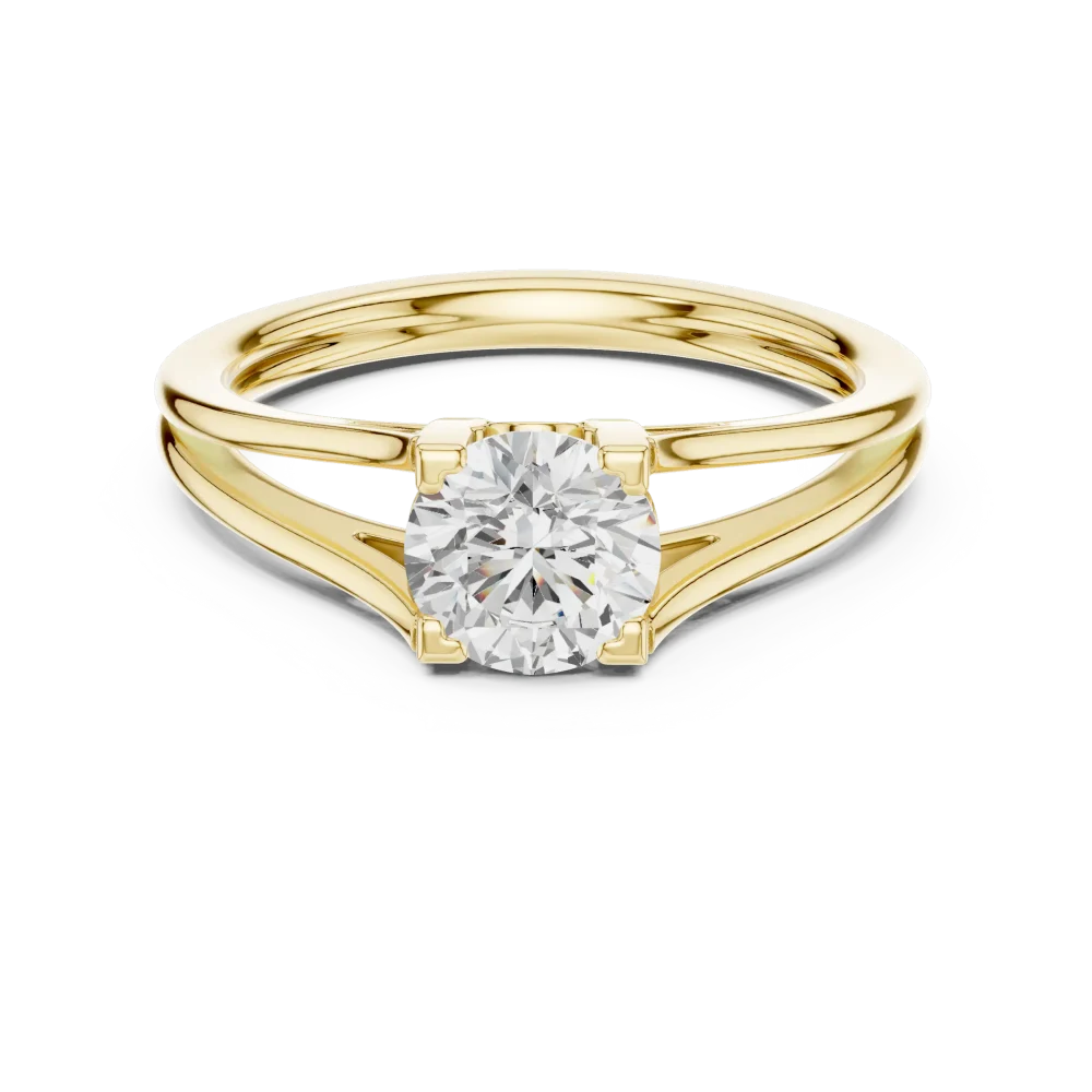 Essence Round Cut Architectural Solitaire Ring - Image 2