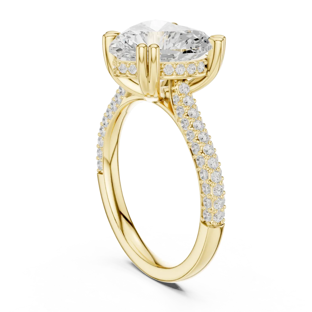 Ethereal Heart Pavé-Set Solitaire Engagement Ring - Image 3