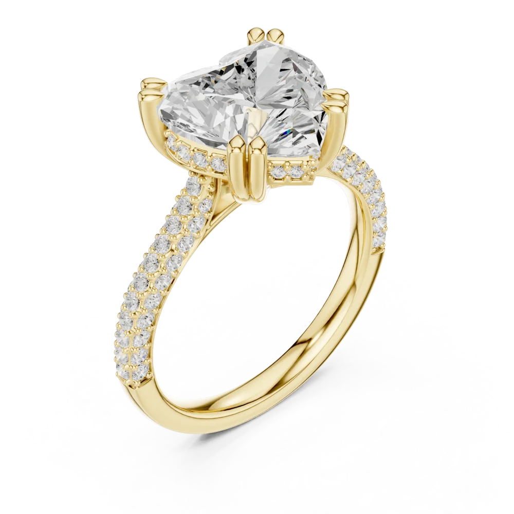 <div>Embrace everlasting love with this heart solitaire ring, featuring brilliant pavé-set DIAMEUR diamonds. Elevate your collection with luxury today.</div>