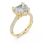 Ethereal Heart Pavé-Set Solitaire Engagement Ring