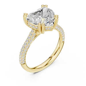 Ethereal Heart Pavé-Set Solitaire Engagement Ring