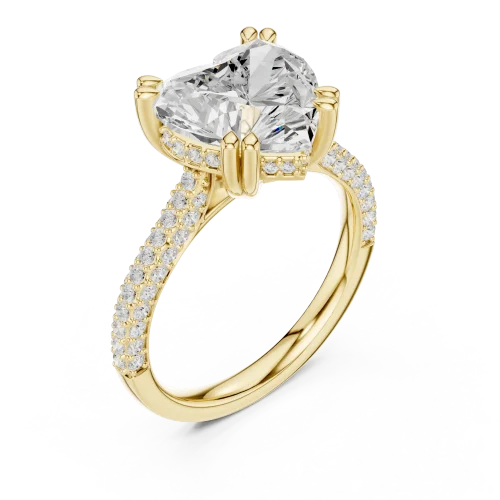 Ethereal Heart Pavé-Set Solitaire Engagement Ring