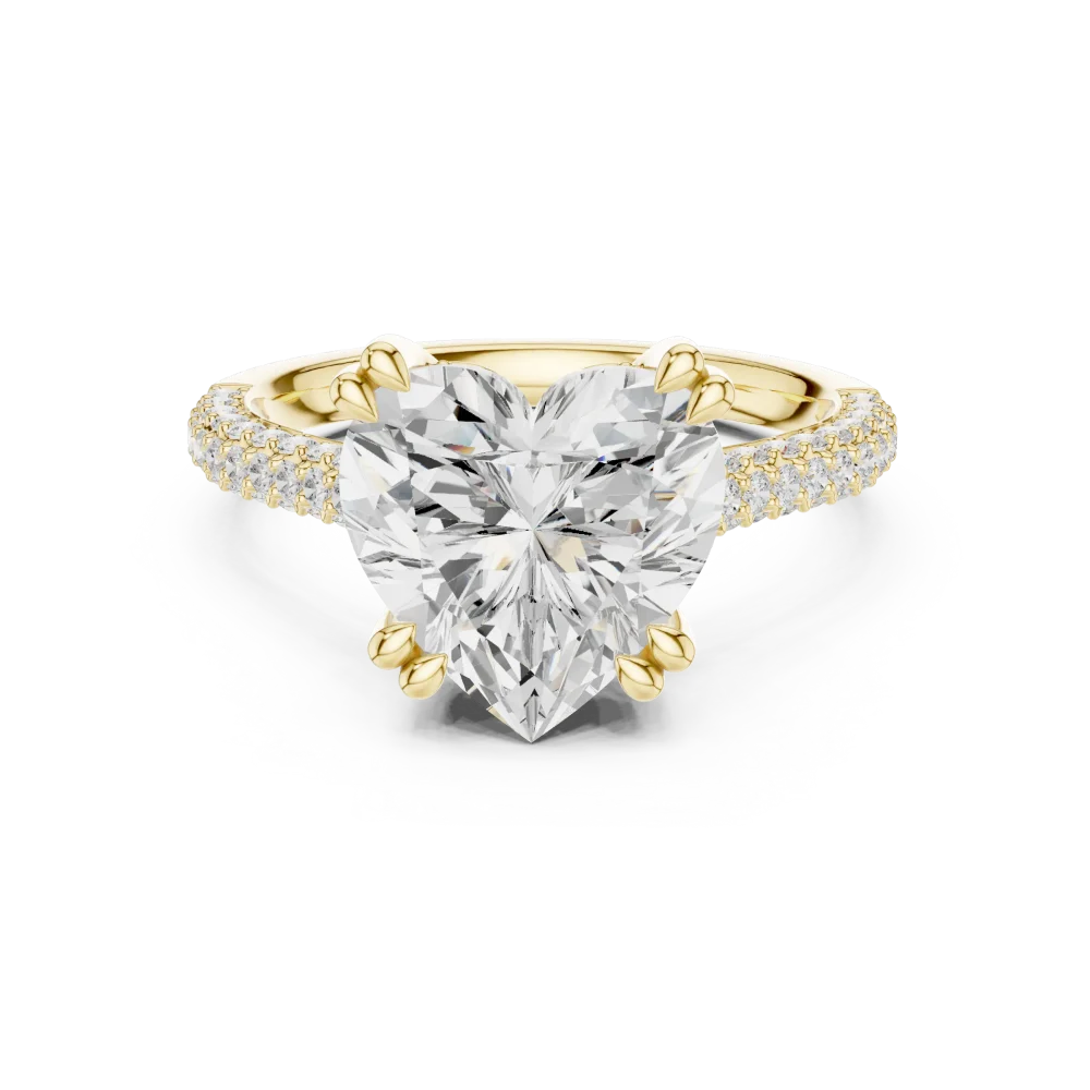 Ethereal Heart Pavé-Set Solitaire Engagement Ring - Image 2