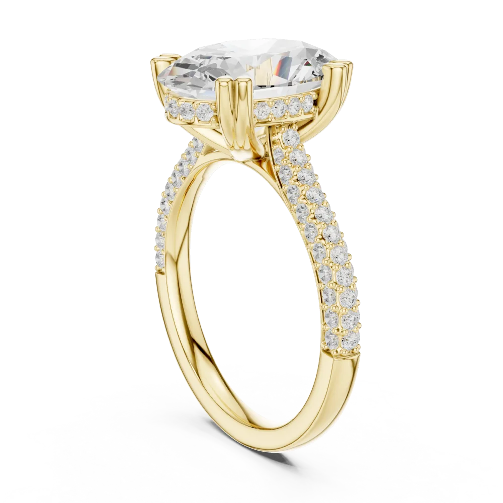 Ethereal Oval Cut Pavé-Set Solitaire Engagement Ring - Image 3
