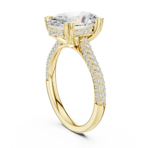 Ethereal Oval Cut Pavé-Set Solitaire Engagement Ring - Image 3