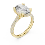 Ethereal Oval Cut Pavé-Set Solitaire Engagement Ring