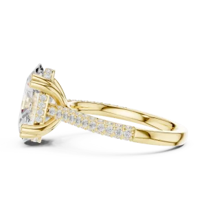 Ethereal Oval Cut Pavé-Set Solitaire Engagement Ring - Image 4