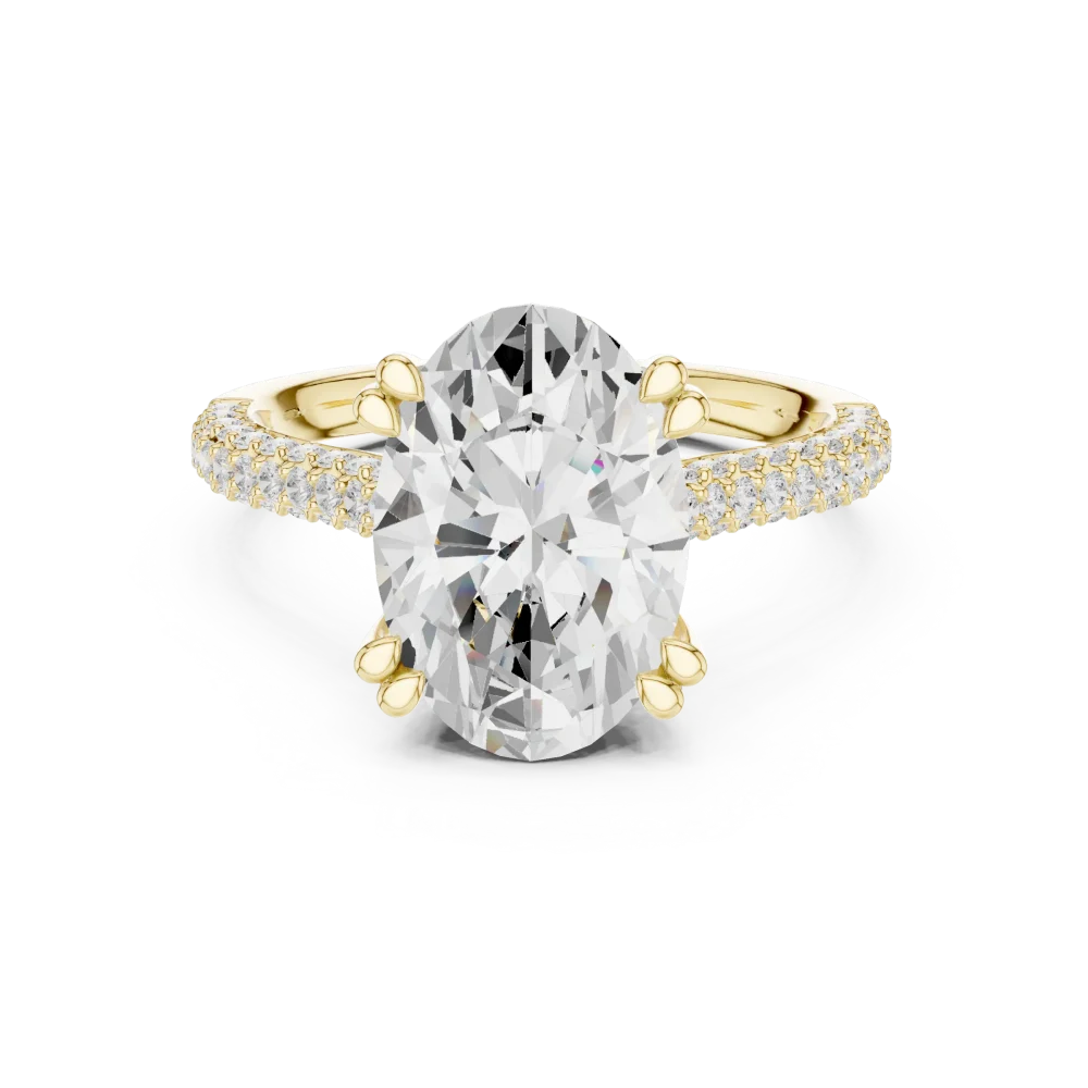 Ethereal Oval Cut Pavé-Set Solitaire Engagement Ring - Image 2