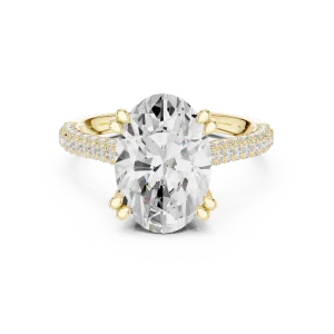 Ethereal Oval Cut Pavé-Set Solitaire Engagement Ring - Image 2