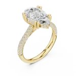 Luminary Pear Cut Pavé-Set Solitaire Engagement Ring