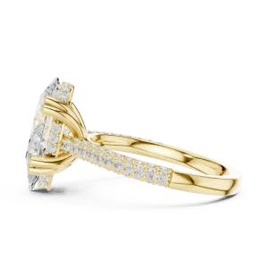 Luminary Pear Cut Pavé-Set Solitaire Engagement Ring - Image 4