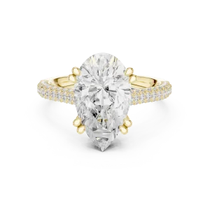 Luminary Pear Cut Pavé-Set Solitaire Engagement Ring - Image 2
