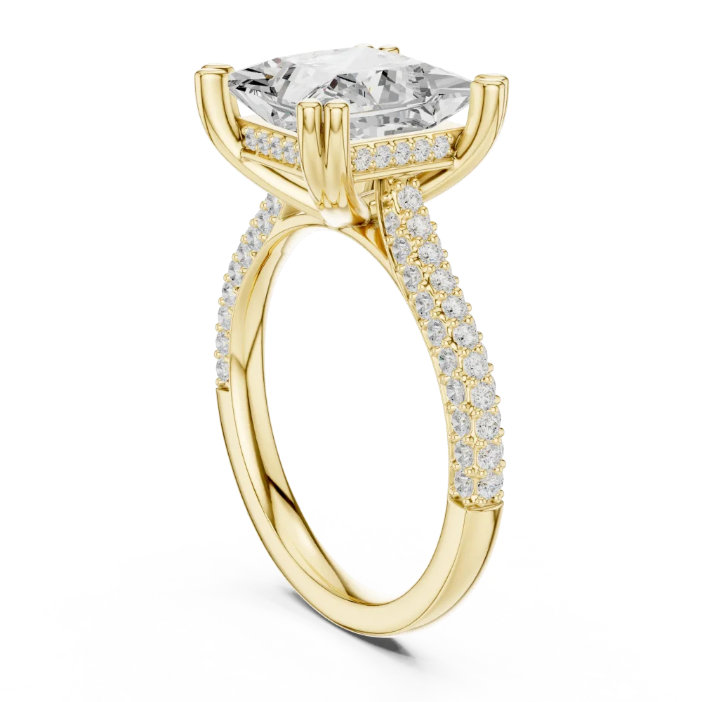 Luminary Princess Cut Pavé-Set Architectural Solitaire Ring - Image 3
