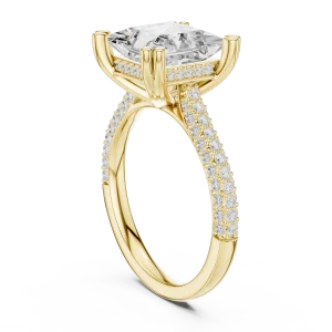 Luminary Princess Cut Pavé-Set Architectural Solitaire Ring - Image 3