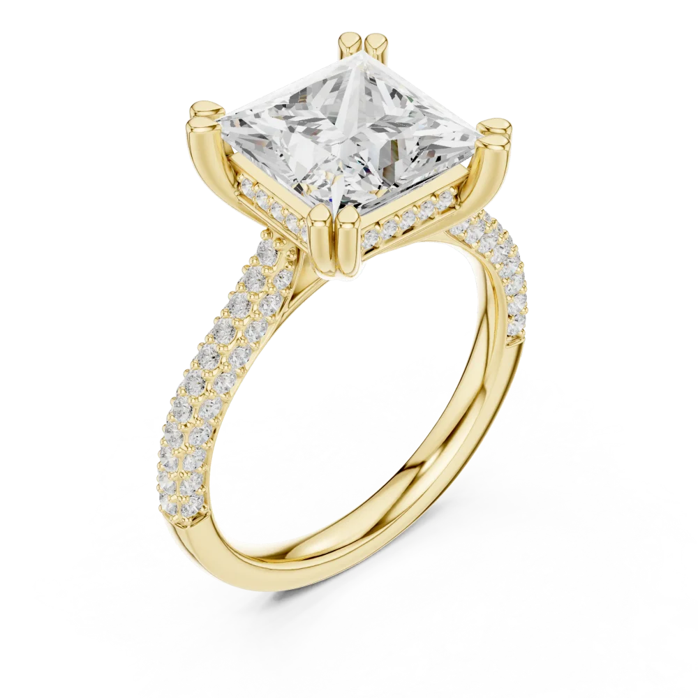 Experience timeless luxury with this princess-cut solitaire ring, featuring brilliant DIAMEUR lab-grown diamonds. Elevate your collection today.