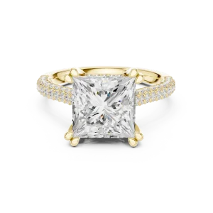 Luminary Princess Cut Pavé-Set Architectural Solitaire Ring - Image 2