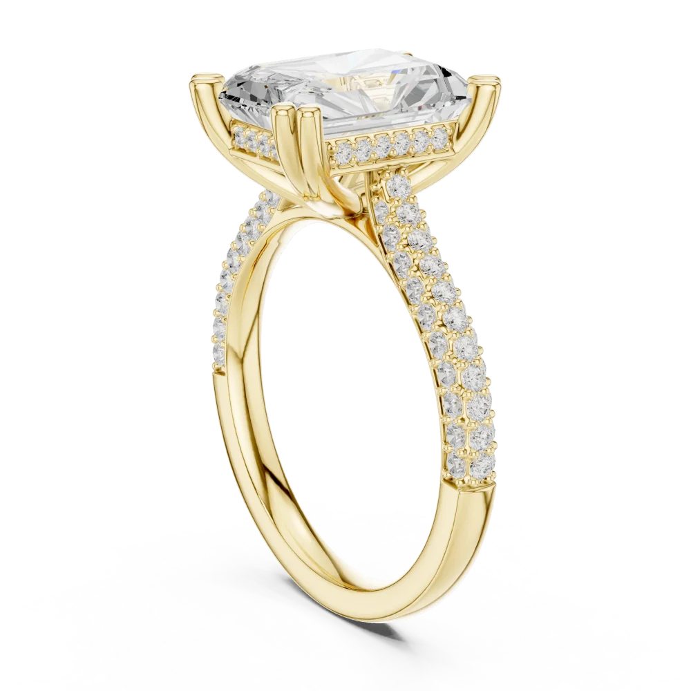 Luminary Radiant Cut Pavé-Set Engagement Solitaire Ring - Image 3