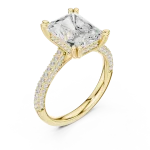 Luminary Radiant Cut Pavé-Set Engagement Solitaire Ring