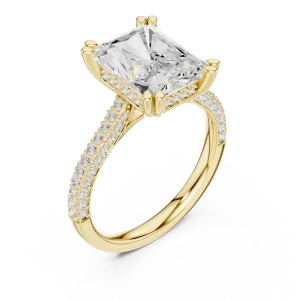 Luminary Radiant Cut Pavé-Set Engagement Solitaire Ring