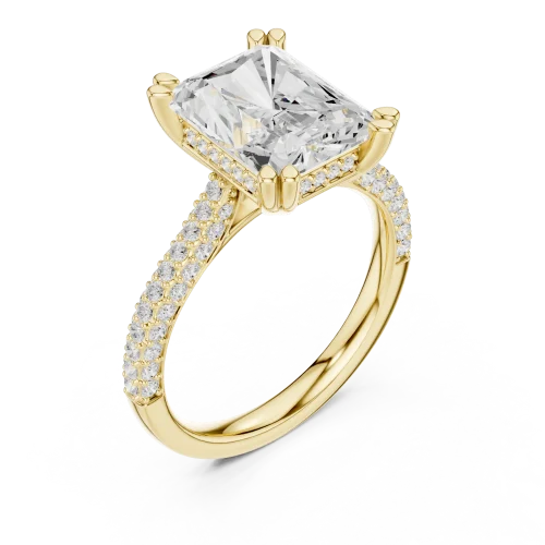 Luminary Radiant Cut Pavé-Set Engagement Solitaire Ring