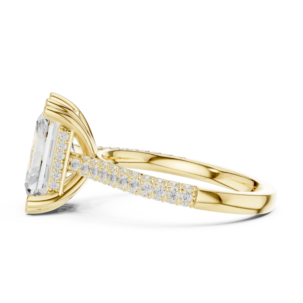 Luminary Radiant Cut Pavé-Set Engagement Solitaire Ring - Image 4