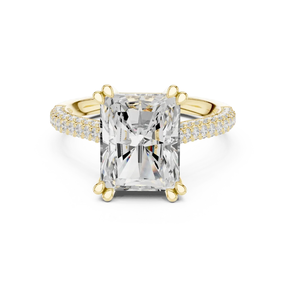 Luminary Radiant Cut Pavé-Set Engagement Solitaire Ring - Image 2