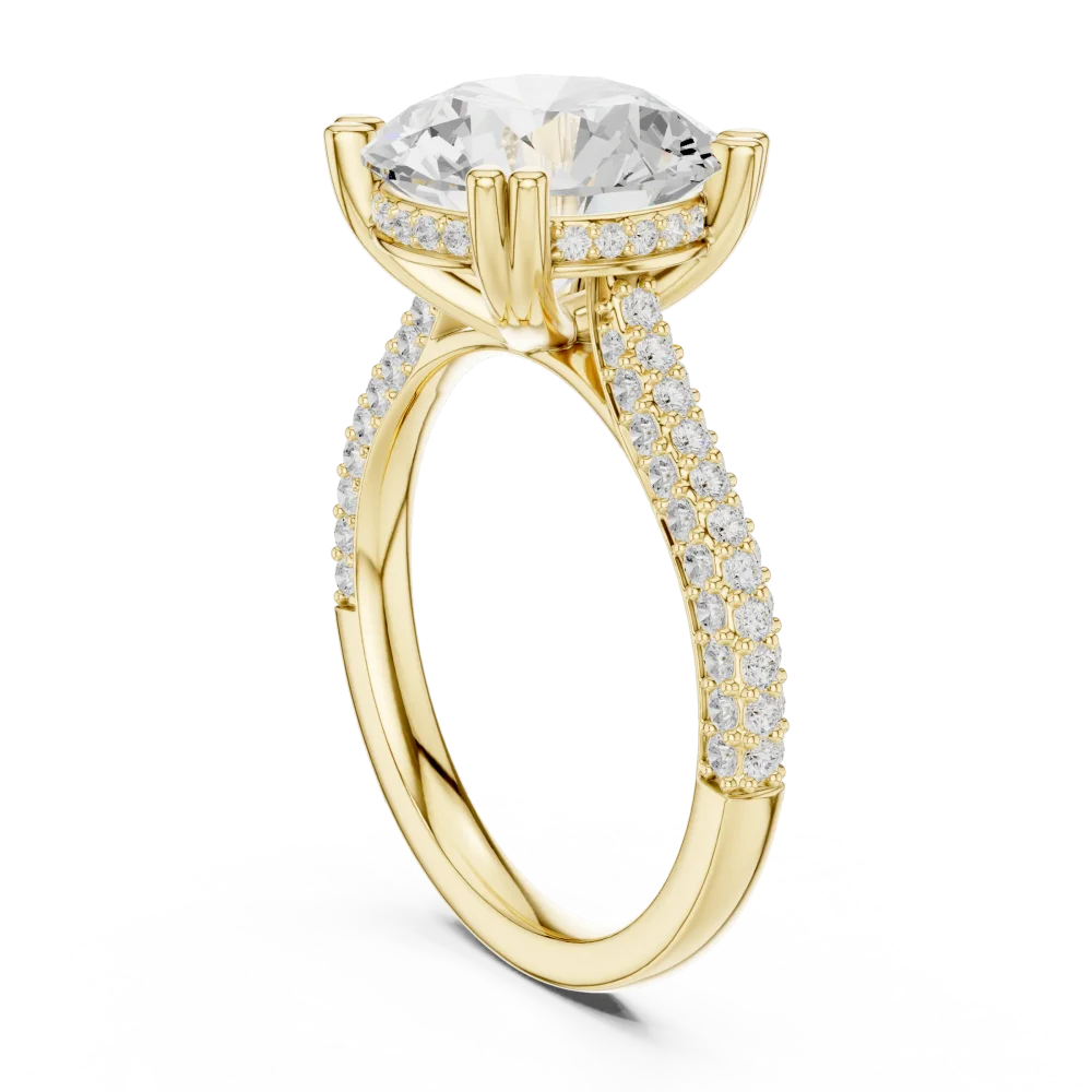 Luminary Round Brilliant Pavé-Set Solitaire Ring - Image 3