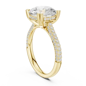 Luminary Round Brilliant Pavé-Set Solitaire Ring - Image 3